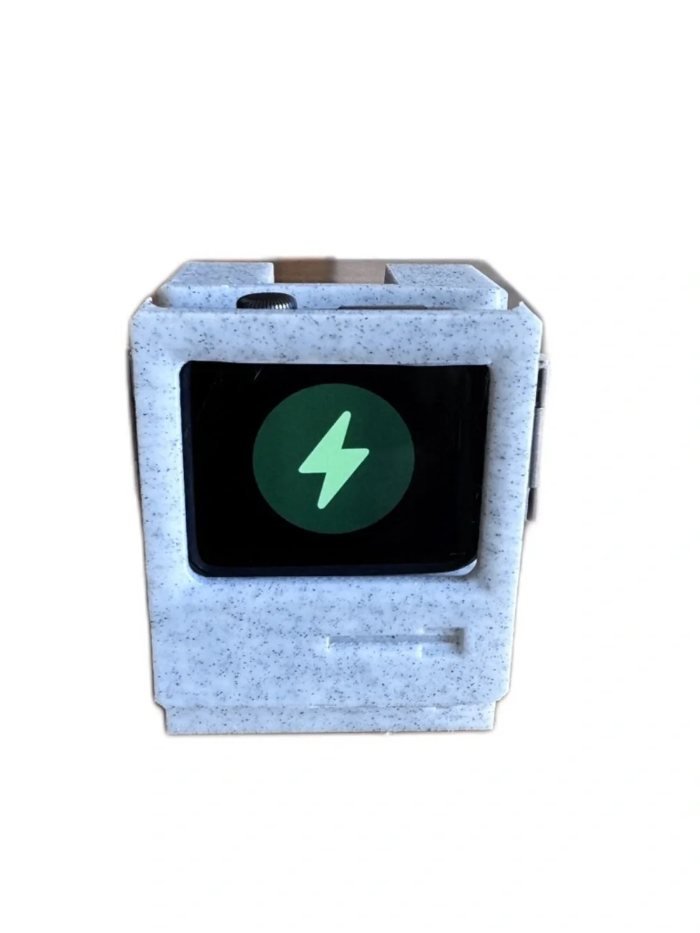 Retro Macintosh Apple Watch Charging Stand Dock Speckled Gray
